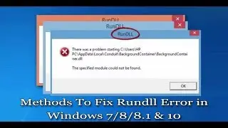 How To Fix RUN.DLL Error In Windows 10