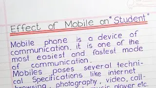 Essay On Effect of Mobile on Students // write a essay about effect of mobile on students // #essay
