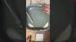 Encaustic painting. Painting a pine cone with a torch and wax
