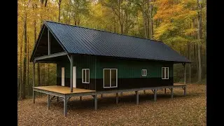 Dream 30x40 Gable Roof Cabin Kit: Double Porch Elegance [On Piers]