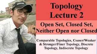 topology lecture 2// topological space open set, closed set//comparable topologies//coarser or weake