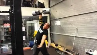 strongmanknut 83kg one arm push press