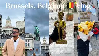 How I Spent One day in Brussels, Belgium | The Europe Walking tour | Eating Waffels, Fries, & many.