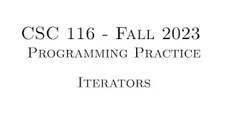 C++ Programming Practice (Fall 2023) - 4.01 - Iterators