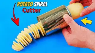 How To Make A Spiral Potato Cutter 😱- DIY Spring Potato Machine