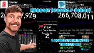 MrBeast Passing T-Series Timelapse! (4 Hours in 3 Minutes)