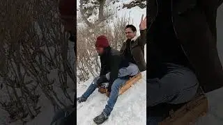 Patnitop top Ice slide #funny #funn#adventure #kashmir