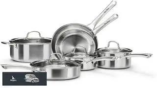 Stainless Steel Cookware Set Tir Ply Pots and Pans Set 10 Pcs Stainless Steel Induction