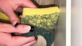ASMR two yellow sponger ripping🫶 (scour off, soft side rips, scour rip, squeezing and scratching) 