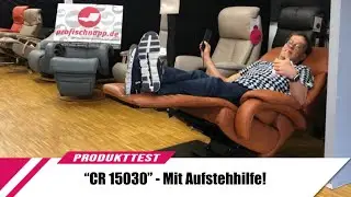 HUKLA CR15030 Cosy Relax Sessel mit Aufstehhilfe Herz Waage large Lordose in Leder Cloudy cognac