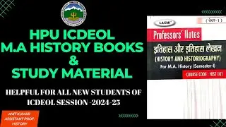||Books for HPU ICDEOL/Private and Regular students for M.A History 1st Sem 2024-25||