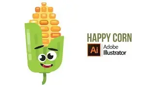Flat Happy Corn Character Tutorial in Illustrator