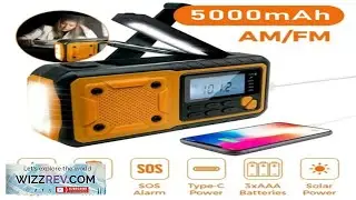 5000mAh Portable Emergency Solar Power Radio Hand Crank Charging AM FM SW multi