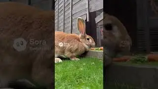 BIG RABBIT vs TINY DOG: Fence Battle for the GIANT Carrot #chihuahua #animalbattle