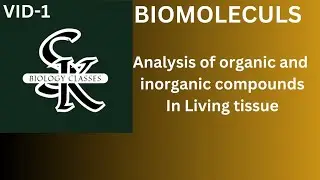 Biomolecules : Analysis for organic compounds, inorganic compounds and elements. PART-1