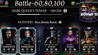 Fatal Dark Queen Tower Boss Battle 100 & 60, 80 Fight + Reward MK Mobile | Terminator&rsquo;s
