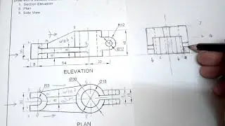 شرح الرسم الهندسى القطع والتهشير(7)وأستنتاج المسقط الثالث(الجزءالثانى)أعدادى هندسة شبرا#المهندس أشرف