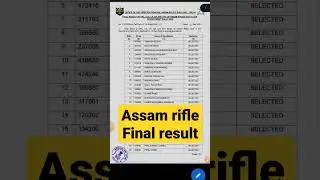 assam rifle final reault ll tech. & trademan 2022 #assamrifles #result #shorts #viral #tech