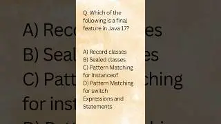 Day 1 Java MCQ series java 17 feature ? #java