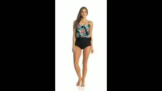 Gabar Chlorine Resistant Jungle Flower Blouson Tankini Set | SwimOutlet.com