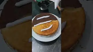 Half vanilla half chocolate cake decoration video 