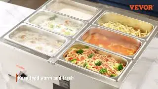 BENTISM Commercial Electric Food Warmer Countertop Buffet 24Qt 1200W Bain Marie