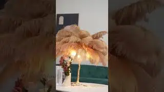 Ostrich Feather Table Lamp