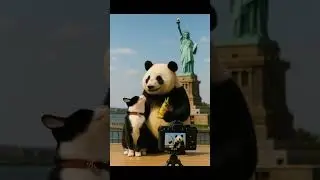 Tourist Cat vs Hungry Panda: Every Photo Ruined! 📸🐼🐱 #PandaAndCat   #ViralVideo #YouTubeShorts