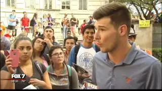Group of University of Texas students hold controversial bake sale | Austin, TX 10/2016