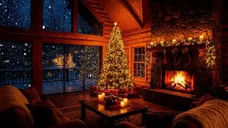 Winter Ambience Fireplace | Calm Fireplace Glow & Gentle Fire Sounds