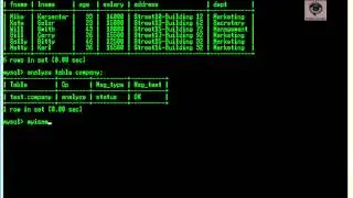 mysql 03 08 table maitainence statements analyzing