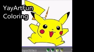 Coloring Pikachu, Pokemon, free coloring page