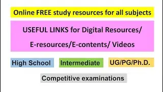 Free Online Study Material | Resources for studying and teaching for all subjects | Website links |