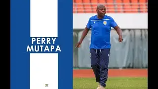 Coach Perry Mutapa speaks after his team's friendly match with the Zambia U-17 boys.