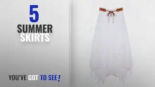 Top 10 Summer Skirts [2018]: Candy Clothing Made Ladies Hi Waisted Cotton Skirt Festival Belted Boho