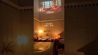 set up a fall bath with me🎃🛁 will def be recreating this again! #fall #autumn