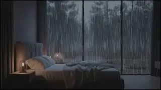 Nighttime Storm Rainfall in a Secret Woodland Dark Forest ASMR Soundscape for Deep Sleep Relaxation