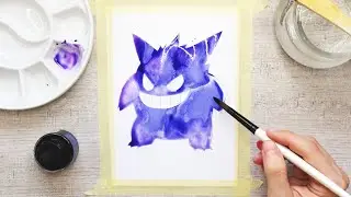 Pokemon #094 Gengar - Watercolour - Silhouettes #6