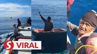 Fisherman rescued after spending seven nights drifting at sea inside a cool box