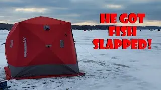 PERCH on the ice at Portage Lake!