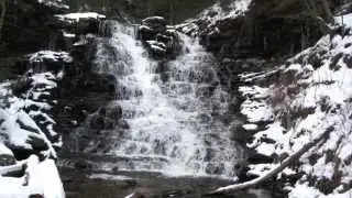 Hiking the Poconos Mountains State Park Winter Waterfalls