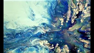 (882) Lost in the Ocean ~ Acrylic painting with Hair Dryer ~ Chaos Dutch pour ~ Fluid art