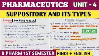 Suppository definition, advantages and disadvantage । Type of suppository । #pharmaceutics , #spha