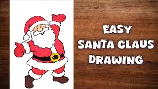 Santa Claus drawing in 5 Minutes | Jingle Bell Drawing | Easy for kids | step by step