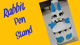 #Craft With Comfort Bottle👍#craft ideas#easy crafting#Crazy@kondaaaradhya#pen stand#rabbitpenstand#