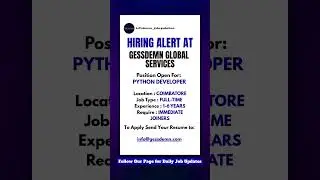 Python Developer Hiring in Coimbatore | 1&ndash;6 Years Experience | Immediate Joiners 🚀