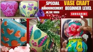 6 Flower Vase Commission Works 🌸 | Clay Art, Texture Art & Trash to Treasure DIY 💐
