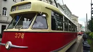 Парад ретротрамваев на Чистых прудах 2023. День московского транспорта