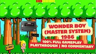Wonder boy (Master System) 1986 - Gameplay completa at&eacute; zerar - 100% - no commentary