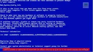 Error 0x00000074 solución fija